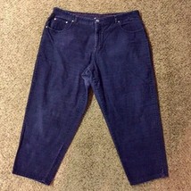 Vintage CJ Banks Blue Corduroy Pants Womens 20W Short Used - £19.35 GBP