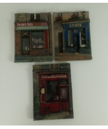 Lot of 3 CHIU TAK HAK French Shop Fronts 3D Resin Hanging Wall Art Plaques - $20.36 CAD