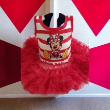 Disney Parks Baby Girl Minnie Mouse Tutu Dress Red White Size 3-6 months... - $19.79