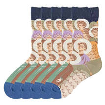 Anysox 5 Pairs Size 5-9 Long Sock Cartoon Personalized Creative Nature Art - £19.46 GBP