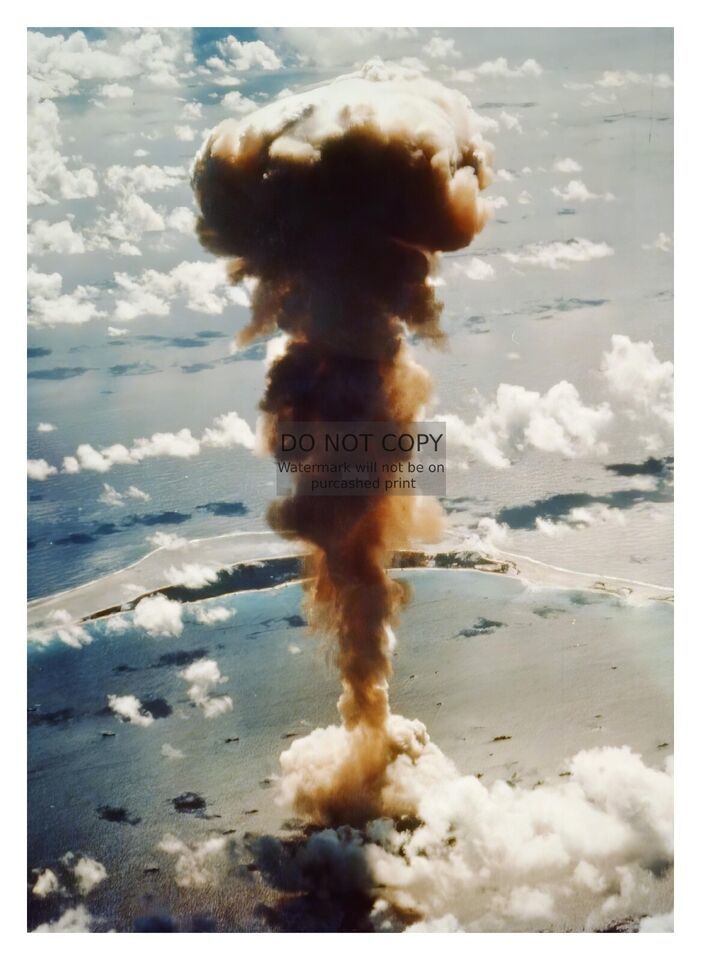 Testbom ATOMIC BOM NUCLEAR BOMB TEST AERIAL VEIW TEST IN OCEAN 1946 5X7 PHOTO ...