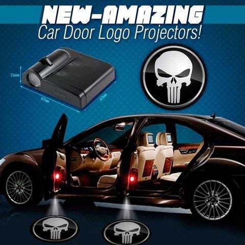 4x Punisher Logo Wireless Car Door Welcome Laser Projector Shadow LED Light Embl