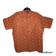 Mens Short Sleeve Shirt Rust Orange Croft &amp; Barrow XXL Easy Care Button XX-Large - £11.94 GBP