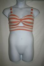 Zenana Outfitters Misses MEDIUM Orange White Striped Keyhole Halter Top ... - $5.95
