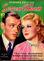 Screen Album-Summer 1937-Fred Astaire-Ginger Rogers-Cary Grant-Merle Oberon-FN - £95.54 GBP