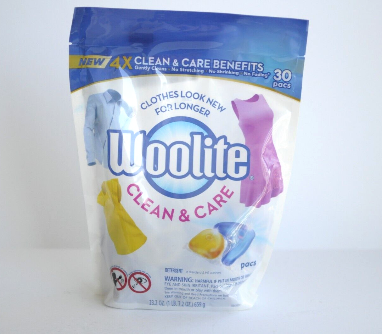Woolite Clean and Care Pacs Packs Laundry Detergent 30 Ct Standard &amp; HE ... - $69.99