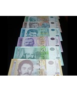 Serbia Dinar Banknotes Set 10, 20, 50, 100 Dinara Tesla, 200, 500, UNC - €20,45 EUR