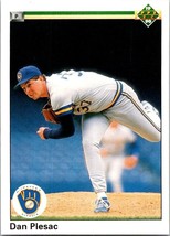 1990 Upper Deck Dan Plesac #477 Milwaukee Brewers Baseball Card MLB Tonight - $1.77