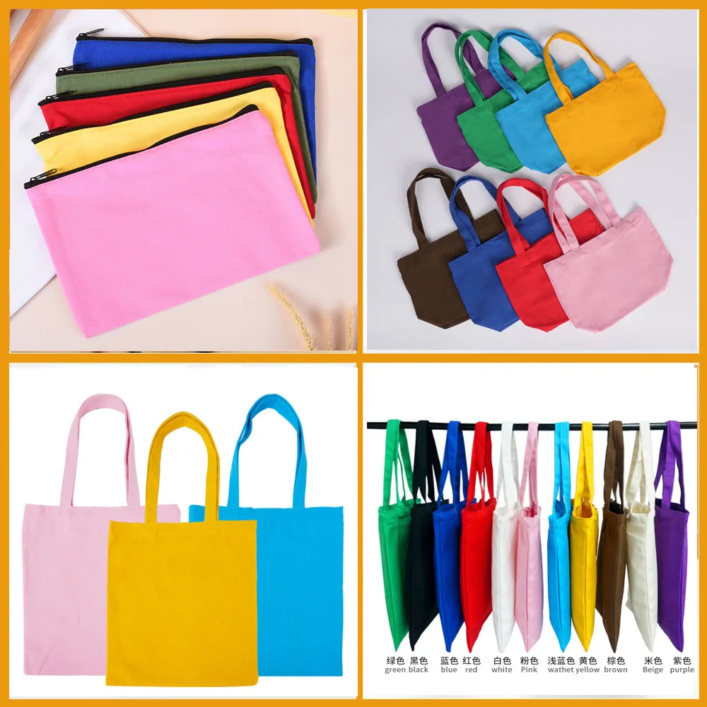Canvas Cloth Bag Cotton Shopping grocery bags Resuable fabric shoulder b... - £12.59 GBP