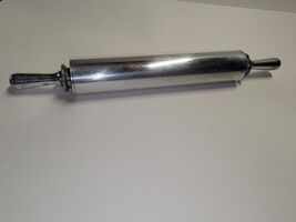 Vtg Mid Century Stainless Steel Rolling Pin Pastry Pizza Farmhouse Kitch... - $34.65