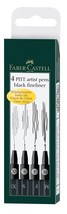 Faber-Castell Pitt Artist Pen 167115 India Ink Pens Pack of 4 M F S XS Black - £8.58 GBP