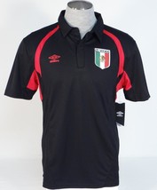 Umbro Moisture Wicking Black Mexico Short Sleeve Polo Shirt Mens NWT - £39.31 GBP