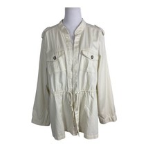 Torrid Womens Jacket Size 4=4xl Ivory Open front Pockets Button Long Sleeve - £26.64 GBP