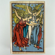 Inkadinkado Five Dancing Angels Celestial Rubber Stamp 4543 Vintage New Rare - $19.32