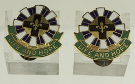 Vintage US Military DUI Insignia Pin Set 367th Combat Spt Hospital LIFE AND HOPE - £9.71 GBP