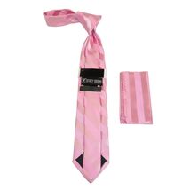 Men's Stacy Adams Tie and Hankie Set Fancy Woven Silky Satin #SAT92 Pink image 2