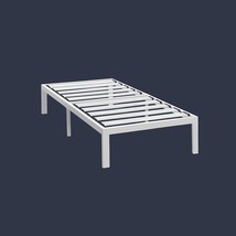 Twin size Heavy Duty Steel Platform Bed Frame in White - £173.89 GBP