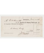 Vintage 1868 Boston &amp; Albany Railroad Receipt - £2.98 GBP