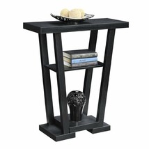 Convenience Concepts Newport V Console Table in Black Wood Finish - £113.35 GBP