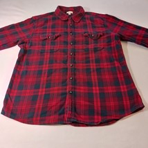 Sonoma Life + Style Men's Red & Black Button-Up Flannel Shirt Long Sleeve Sz XL image 7