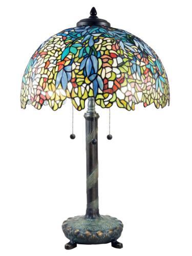 Primary image for Table Lamp DALE TIFFANY JACQUES LABURNUM Dome Shade 3-Light Copper-Foiled Glass