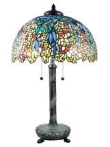 Table Lamp DALE TIFFANY JACQUES LABURNUM Dome Shade 3-Light Copper-Foile... - £1,280.56 GBP