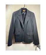 Tory Burch Classic Womens Black Knit Blazer Gold Buttons Single Button S... - $65.95