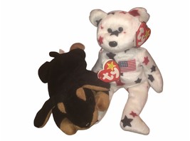 Glory The Bear &amp; Doby The Dog Vintage Ty Beanie Babies Set Of 2 - £7.47 GBP