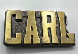 Vintage Carl Name Belt Buckle Bronze Brass Metal Lettering MBOI ROYP Col... - $27.04