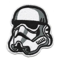 Stormtrooper Helmet Iron On Patch 3.25&quot; Star Wars Movie Fan Embroidered Applique - £3.95 GBP