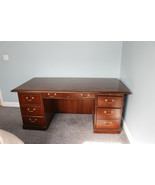 Vintage Quality X-Large Wood Executive Double Pedestal Desk 73&quot;x36&quot; Home... - $537.02 CAD