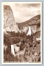 Postcard RPPC Real Photo Yosemite Vernal &amp; Nevada Falls from Sierra Point CA - £3.56 GBP