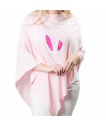 Pink Boardwalk Knit Poncho with Embroidered Bunny Ears - $846.75 MXN