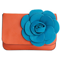 [Fashion Floral] Flower Leatherette Clutch Shoulder Bag Clutch Casual Purse - £18.84 GBP