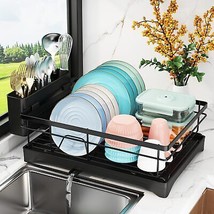 Dish Drainer with 360° Swivel Spout, Dish Racks for Kitchen Counter - £38.44 GBP