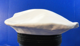 Vintage Bernard Military Usn U.S. Navy White Sailor Cap Hat Beret Black Band - £13.92 GBP