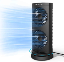 Tower Fan Oscillating Portable With 3 Speed Options Dual Air Circulation 12 Inch - £34.32 GBP