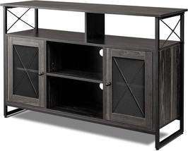 WLIVE Tall TV Stand for 55 inch TV, Entertainment Center with Storage Cabinet, - £142.81 GBP