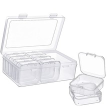 12 Pieces Small Clear Plastic Beads Storage Container And Organizer Transparent  - £14.22 GBP