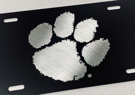 Engraved Clemson University Paw Diamond Etched License Plate Matte Black Car Tag - £21.54 GBP