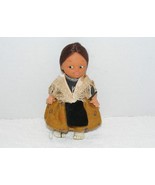 VINTAGE EASTERN EUROPEAN PEASANT WOMAN 7&quot; RUBBER DOLL WITH  REAL HAIR GUC - £18.66 GBP