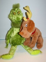 Dr. Seuss How the Grinch 21&quot; Stole Christmas &amp; Max Dog 12&quot; Plush Set Kohls Cares - £17.44 GBP