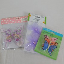 Crafting Decoration Ornament Lot of 3 Butterfly Flower Embellishment Mul... - $11.65