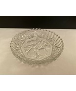 Vintage Cut Glass Dish Ash Tray, Jewerly or Coin Dish Engraved Fruit Pat... - $15.62 CAD