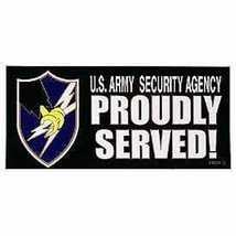 ASA ARMY SECURITY AGENCY  MILITARY PROUDLY SERVED DECAL 6.5&quot; - £15.71 GBP