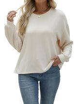 Nfsion Womens Casual Long Sleeve Crewneck Ribbed Shirt Apricot Size S - $71.58 MXN Nfsion Womens Casual Long Sleeve Crewneck Ribbed Shirt Apricot Size S - $71.58 MXN