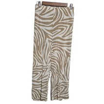 CHICO’S Travelers 3(16) Classic Zebra Palazzo Pants Packable Neutral - £19.55 GBP