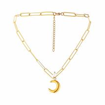 Jewelry Gift Choker Alloy Moon Punk Necklace Pearl Pendant Women Chain Long Chai - $12.32