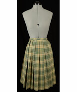 Vintage Evan Picone Green and Beige Plaid Wool Skirt - $48.54 CAD