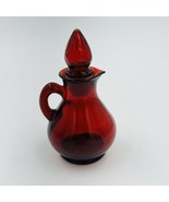 Vintage Avon Ruby Red Strawberry Bath Foam Glass Pitcher Perfume Bottle Cruet - $8.86